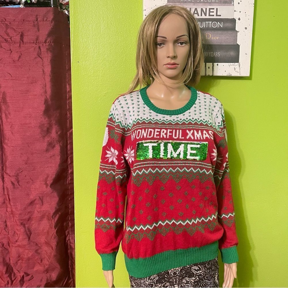 Christmas Sweater sequins L